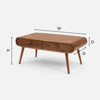 Ridgeline Hardwood Coffee Table With Two Drawers, view 3