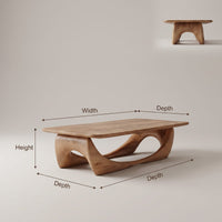 Minimal Coffee Table Smooth Curved Base For Living Room, view 3