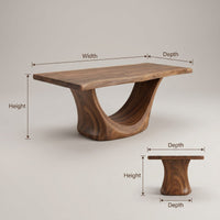 Mid Century Slab Dining Table For Dining Room Interior, view 3