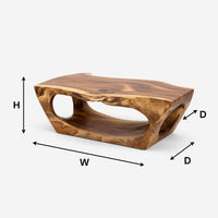 Carved Arch Coffee Table in One Continuous Slab Form, view 3