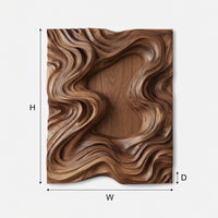 Parted Waves Walnut Wall Art Panel, Deep Relief, view 3 — view 3