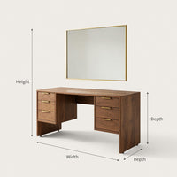 Solid Wood Dressing Table Minimalist Makeup Vanity Desk Personal Beauty Space, view 3