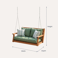 Solid Wood Porch Swing Rustic Pergola Bench Outdoor Garden Lounge, view 3