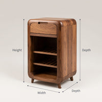 Solid Wood Bar Cabinet Wine With Shelves Drawer Area, view 3