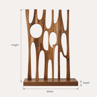 Solid Wood Room Divider Sculptural With Artistic Carved Bedroom, view 3