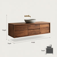 Solid Wood Bathroom Vanity Wall Mounted Spa, view 3
