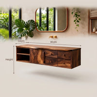 Solid Wood Bathroom Vanity Mid Century Floating Luxury, view 3