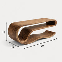 Driftfold Media Console, Carved from Solid Timber, view 3