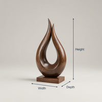 Solid Wood Sculpture Wall Art Handcrafted Solid Abstract Decor Contemporary Interiors, view 3