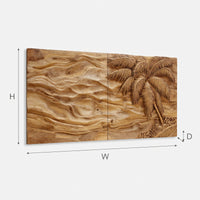 Palm and Dune Diptych, Two-Panel Carved Wood Wall Art, view 3 — view 3