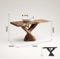 Solid Wood Bathroom Vanity With Twisted Base Spa Bath, view 3
