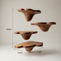 Solid Wood Mushroom Shelf Handcrafted Live Edge, view 3