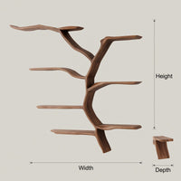 Solid Wood Wall Mounted Shelf Mid Century Living Room Storage, view 3