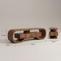 Organic Wood Tv Cabinet For Living Room Media Storage, view 3