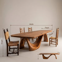 Minimalist Irregular Dining Table For Apartment Dining Area, view 3