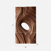 Deep-Relief Spiral Wall Panel in Walnut, Made to Order, view 3 — view 3