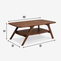 Carved A-Frame Legs, Coffee Table in Solid Timber, view 3