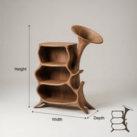 Solid Wood Record Player Stand Handcrafted Media Console, view 3