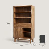 Solid Wood Bathroom Cabinet Coastal Open Shelf Storage Beach Retreat, view 3