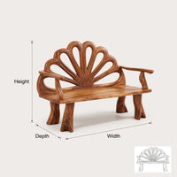 Solid Wood Outdoor Garden Bench Minimalist Rustic Entryway Foyer, view 3