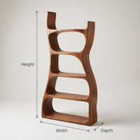 Solid Wood Standing Shelf Elegant Natural Entryway Display, view 3