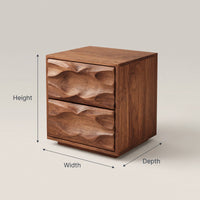 Solid Wood Nightstand With Sculpted Drawer Fronts Bedroom, view 3
