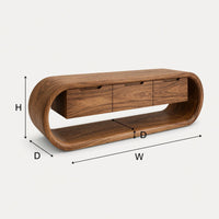 Closed Loop TV Console with Three Deep Drawers, view 3