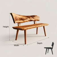 Solid Wood Outdoor Garden Bench Minimal Green, view 3