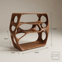 Solid Wood Record Player Stand Minimalist Music Studio Interior Area, view 3