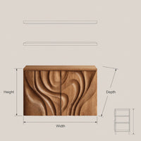 Solid Wood Corner Wall Bathroom Shelf Hand Carved Cabinet, view 3
