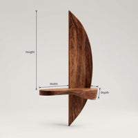 Solid Wood Natural Wood Floating Shelves Shelf Sculptural Entryway, view 3