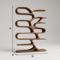 Hand-Carved Looping Bookshelf in Solid Walnut, view 3