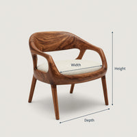 Solid Wood Chair Mid Century Living Room Area, view 3
