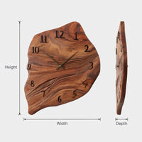 Solid Wood Clock Minimalist Wall Organic Shape Living Room, view 3
