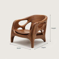 Solid Wood Chair Sculptural Lounge Patio, view 3