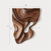 Driftshield Carved Wall Art in Figured Walnut, view 3 — view 3