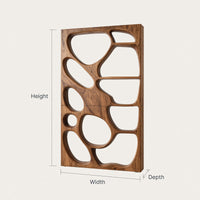 Solid Wood Room Divider Openwork With Display Shelves Living, view 3