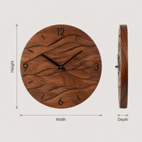Solid Wood Clock Wave Wall Living Room, II, view 3