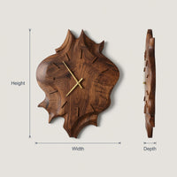 Solid Wood Clock Artistic Wall Modern Apartment Living Room, view 3