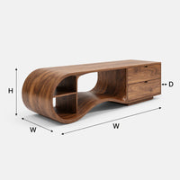 Walnut Ring, Walnut Wave, One Solid Media Console, view 3