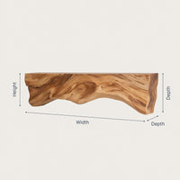 Solid Wood Floating Fireplace Mantel Rustic Sculptural Live Edge Holiday, view 3