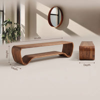 Organic Wave Entryway Bench For Contemporary Home, view 3