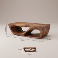 Modern Coffee Table With Curved Storage For Living Room, view 3
