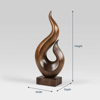 Solid Wood Sculpture Wall Art Handcrafted Abstract Statue Home, view 3