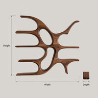 Solid Wood Wall Mounted Shelf Artistic With Unique Design Living Room, view 3