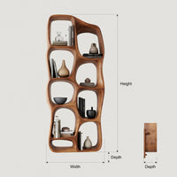 Solid Wood Wall Mounted Shelf Sculptural Living Room, view 3