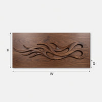Ember Crest Walnut Wall Sculpture with Coiled Tail, view 3 — view 3