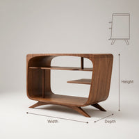 Solid Wood Record Player Stand Mid Century Lounge Corner Space, view 3