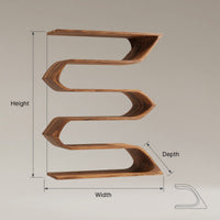 Solid Wood Corner Wall Bathroom Shelf Sculptural Mounted Storage, view 3