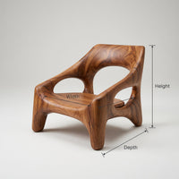 Solid Wood Chair Sculptural Outdoor Porch, view 3